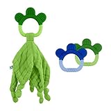 Green Sprouts Blankie and Silicone Teether Set Green/Blue [並行輸入品]