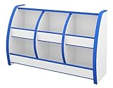 【花夢偉】(KAMUY)おもちゃばこ ワイド　幅95cm　小さなお子さまでも出し入れしやすい高さ６０cmのラック!! (ブルー)