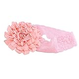 Baby Girls Toddler Princess Lace Flower Headband Hairband Hair Bow (pink) by COFFLED