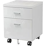 家具工場直販 家具ファクトリー チェスト キャスター付き 単品 日本製 (ホワイト[鏡面仕上・艶あり単色])