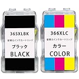 【埼玉WH】BC-365/366 詰め替えインク 互換インクカートリッジ BC-365XLBKx1 (ブラック) ＋ BC-366XLCx1 (3色カラー) 計2本 残量表示非対応 大容量