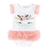 ベビー服 ロンパース 兼用ドレス ベビーウェア 花柄 フローラ 出産祝い ノースリーブ ワンピース ボディスーツ 重ね着風　チュール (6-12m)