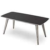 LOWYA （ロウヤ） ダイニングテーブル ダイニング 4人掛け リノリウム天板 ホワイトオーク脚 幅170cm グレー/ブラック