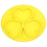 Kuke 安全シリコン素材　かわいい三つ葉の形　お食事マット　子供用　水洗い　赤ちゃん　洗える　ランチョンマット　食器　吸盤付き
