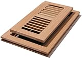 Decor Grates WLF412-U 4-Inch by 12-Inch Wood Flushmount Floor Register, Unfinished Oak by Decor Grat