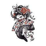 EXCEREY 日本の芸者 車のステッカー 防水 車のステッカー 傷のステッカー 警告車のステッカー パーソナライズされた 創造的な車のステッカー 漫画の車のステッカー 窓のデカール オートバイのデカール ラップトップのステッカー 自動車部品 13cm x 10cm