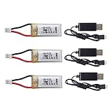 3PCS 3.7V 180mah リチウム バッテリー RC ドローン バッテリー + USB 充電ケーブル用のA20 A20W ミニ クワッドコプター アクセサリ