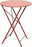 ガーデンテーブル ビストロテーブル600 折り畳み式 ユニソン レッド