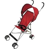 軽量傘ベビーカー – レッドwithブラックトリム