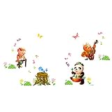 Winhappyhomeコンサート動物の壁のステッカー子供寝室リビングルームコーヒーショップガラスウィンドウ背景リムーバブルアート装飾デカール
