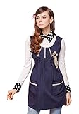 電磁波防止服 ワンピース 電磁波99.9％の遮断率 電磁波エプロン JOYNCLEON マタニティ 妊婦対応 ギフト ネイビー F