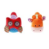 fityle 2pcs Babyハンドグリップロッド教育玩具ラトル動物BBソフトハンドベル