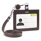 Dockii IDカードホルダー 横型 IDカードケース 社員証ケース メンズ ネックストラップ クリップストラップ付き カードケース 首掛