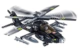 おもちゃ 知育玩具 積み木 つみき ヘリコプター プラモデル 飛行機 アパッチ 戦闘機 ブロック 人形付き 安全 男の子 女の子 出産祝い 誕生日 プレゼント ギフト M38-B0511 ブラック