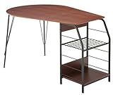 テーブル ダイニングテーブル 木製 幅128cm 棚付き 収納ラック付き リビングテーブル ダイニング