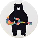 缶バッジ　ギターを弾くクマ　動物　生き物　38ｍｍ　ピンバッジ　80