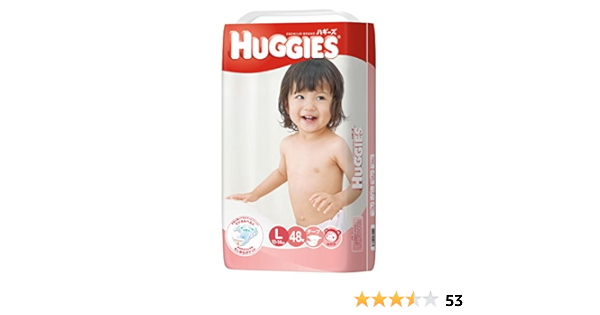 Amazon Huggies ハギーズ テープl 女の子用 10 14kg 48枚 ハギーズ Huggies おむつ