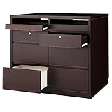 大型ボックスディスプレーテーブル 引き出し付き ダークブラウン