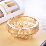 CXQ クリエイティブクリスタルガラスアンバークリエイティブパーソナリティ円形灰皿スリーフィート灰皿ギフト