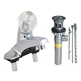 LASCO 07 – 0952バスルーム蛇口、プラスチック、シングルレバー、ポップアップ、クローム仕上げ