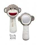 クラシックSock Monkey " hug me」Turn & See 。ミラーRattle