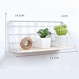 ウォールシェルフ 飾り棚 壁付け棚 収納棚 キッチンラック キッチン収納 調味料収納 小物ラック おしゃれな木棚 台所用 ウォールラック 食器棚 簡易棚 耐荷重30kg (ホワイト, 幅29.5×奥行11×高さ14.5cm)