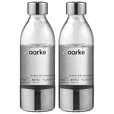 aarke (アールケ) 国内正規品 カーボネーター 本体専用ミニペットボトル (450ml × 2本セット) BPAフリーPETボトル クリア/スチールシルバー ステンレス製