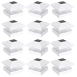 Solar Fence Post Cap LED Light for 5"x5" Posts, White, 12 Pack [並行輸入品]