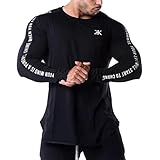 Anmur Tシャツ メンズ 長袖 トレーニングウェア 吸汗速乾 フィットネス インナーシャツ ストレッチ ブラックM