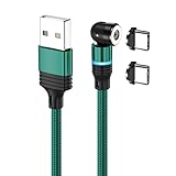 マグネット 磁気充電ケーブル 1ピン Type-C端子 着脱式 急速充電 防塵磁石 led通電指示 断線防止 などType-C機種対応(タイプC端子*2個) (3m)