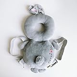 yuzuyu_shop 赤ちゃん 子供 頭保護 転倒防止 枕 クッション リュック (さらさら　グレーウサギ)