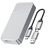 GiGimundo M.2 SSD 外付けケース40Gbps Thunderbolt 3/4 アルミ材質 高放熱 USB3.2/3.1/3.0互換性ありUASP&Trim対応 2-in-1 USB4.0 NVMe 高放熱 ポータブル C to C/A 付き M.2 SSD外付け エンクロージャ (40Gbps-シルバー)