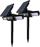 ソーラー充電式 24LEDライト 光センサー&人感センサーライト ガーデンライト IP65 防水 防雨 スポットライト アウトドアライト 350度回転 夜間自動点灯 高輝度 壁掛け 玄関 庭先 車道 