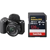 SONY(ソニー) Vlog用カメラ APS-C ミラーレス一眼カメラ ZV-E10M2 パワーズームレンズキット ウィンドスクリーン付属 ブラック ZV-E10M2K BQ + SanDisk SDカード 128GB SDXC Class10 UHS-II V90 読取最大300MB/s SanDisk Extreme PRO SDSDXDM-128G-GHJIN 新パッケージ