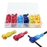 KKLM エレクトロタップ T型配線コネクター 分岐接続 平型端子配線クイック接続端子 簡単取り付け 電線スプライス 90セット 赤黄青色混合