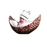 Creative Newborn Baby Photography Prop Handmade Woven Moon Basket by Goody Shop