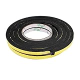 uxcell　スポンジテープ　粘着テープ　スポンジフォームテープ　片面　ブラック　10x10mm　2M長さ　２個入り