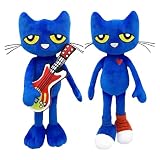 ピート・ザ・キャッツ ぬいぐるみ、1/2 漫画ブルーキャットぬいぐるみ、かわいいピート・ザ・キャッツぬいぐるみ、ピート・ザ・キャッツブックキャラクターぬいぐるみ、子供用、ギフト&家の装飾 (2種類)