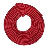 DLLM ショックコード ビーチ傘 バンジーコード 弾性 ロープ アウトドア用 ゴムロープ ストレッチコード 荷物固定 ターポリン カーゴネット クラフト DIY用 幅 6mm 10m レッド