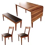木製ダイニング4点セット 伸長式ダイニングテーブル+木製ダイニンングチェア2脚+ダイニングベンチ 伸長式