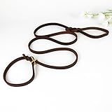 犬リード 本革犬リード Pチェーン スリップリード ハーフチョーク 一体式リード レザーリード 180cm