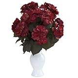 ほぼ自然1346-ru Rust Hydrangea withホワイト花瓶