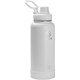 Takeya Actives Insulated Stainless Steel Water Bottle with Spout Lid, 32 Ounce, Arctic