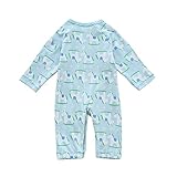 InitialG【イニシャルジー】ベビー服 新生児 赤ちゃん 秋／冬 スナップ オーガニックコットン 長袖 2way コンビドレス 肌着 馬柄 子供 017-bcfs-xhy037 (80cm, ブル
