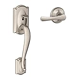 Schlage fe285 Cam 619 Vla Camelotトリム下半分フロントエントリHandleset withテレサレバー、サテンニッケル