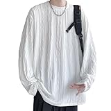 [Culeevp] 長袖 tシャツメンズ 大きいサイズ 無地 厚手 肌着 ロングtシャツ メンズ 秋冬服 トレーナー メンズ 白M