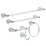 Franklin Brass Kinla 5-Piece Bath Hardware Towel Bar Accessory Set, Polished Chrome [並行輸入品]