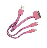 Multi USB 3 in 1 Premium Charging Cable for All Mobile Devices - Compatible With Apple iPhone Androi