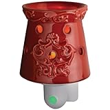 Westinghouse Night Light Fragrance Warmer、円形とエッチングパターンセラミック、1ピースプロモーションバニラ香りつきDisc