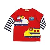 (ミキハウス)ミキハウス MIKIHOUSE　新幹線プッチー☆重ね着風長袖Ｔシャツ (110, 赤（02）)